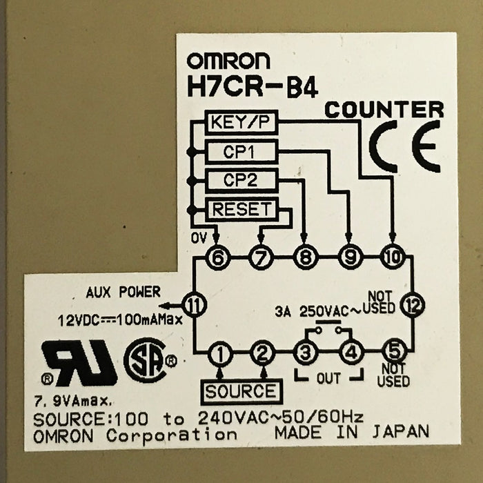 Omron Digital Counter H7CR-B4 NOS
