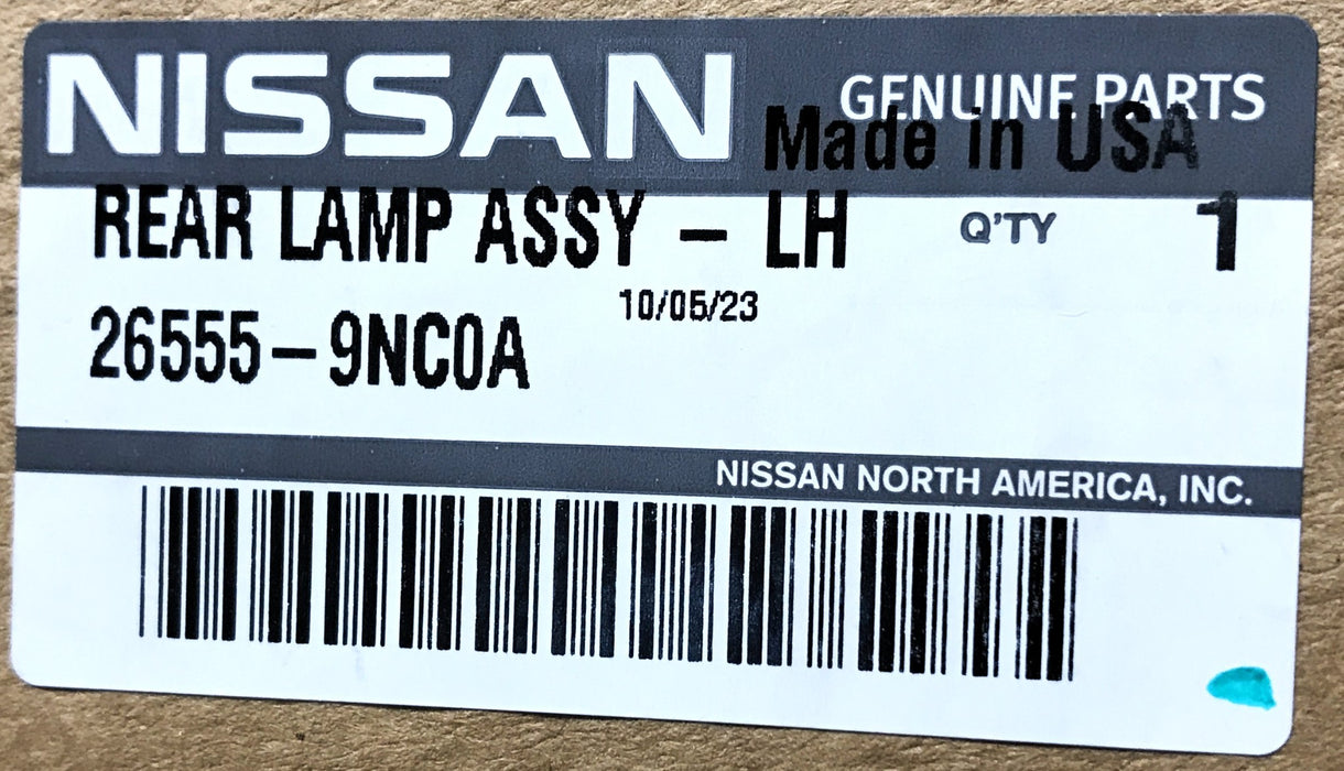 Nissan LH Rear Lamp Assembly 26555-9NC0A NOS