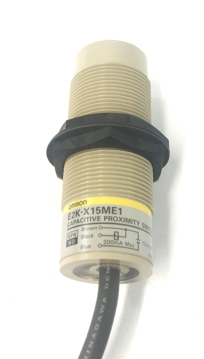 Omron Capacitive Proximity Switch 12 to 24 VDC E2K-X15ME1 NOS