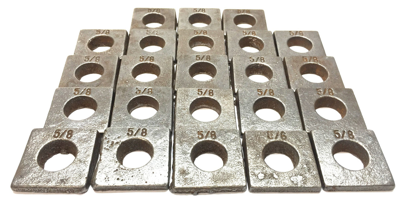 Unbranded 5/8" Screw Size Malleable Iron Square Bevel Washer Pack (23pcs) NOS