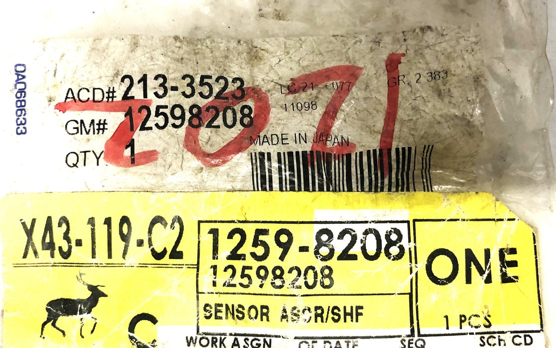 AC Delco/GM Crankshaft Sensor 213-3523 (12598208) NOS