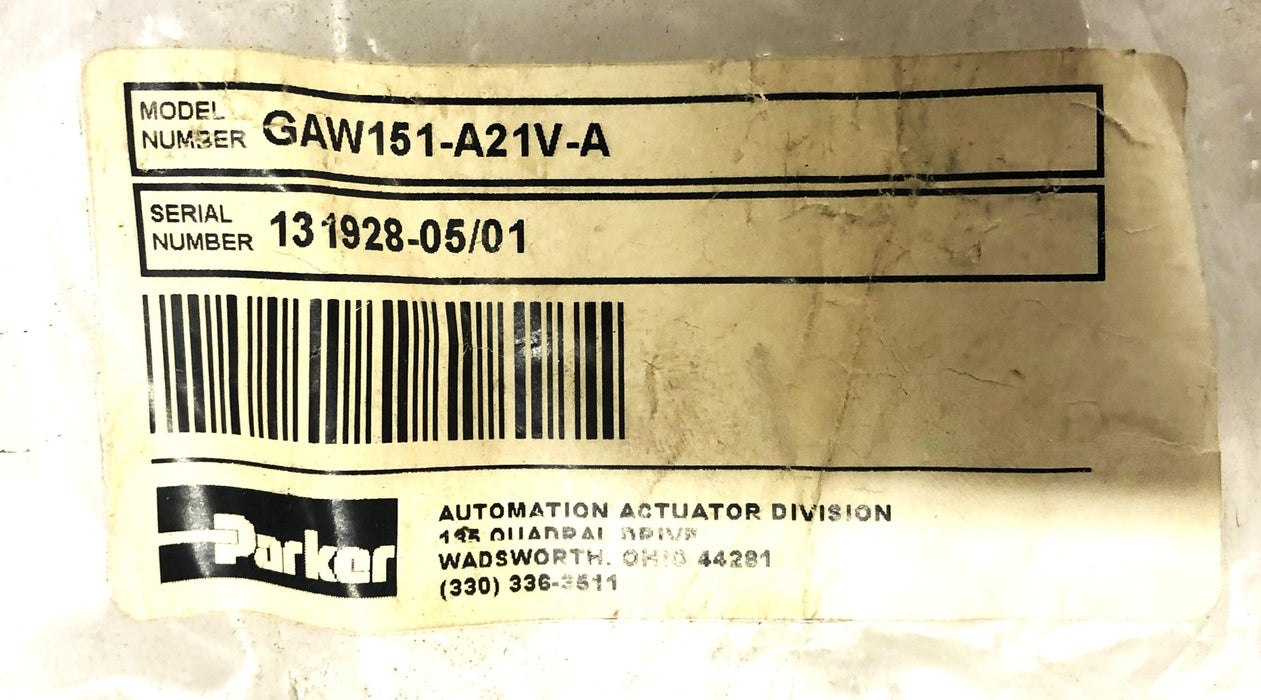 Parker 150PSI Angular Gripper GAW151-A21V-A NOS
