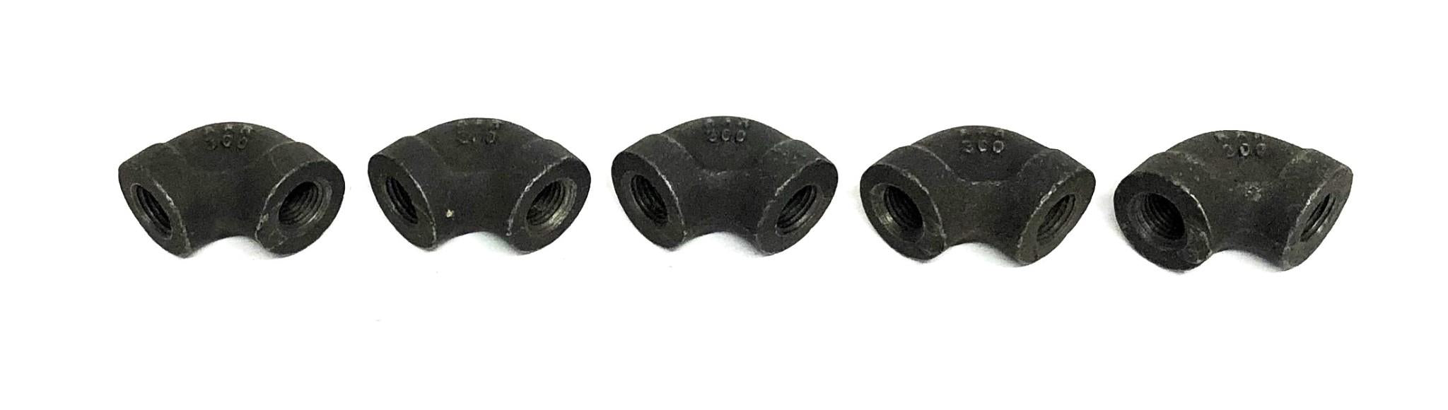 Unbranded 90 Deg AAR 300 Female Threaded Elbow Fitting 1/4 Inch [Lot of 5] NOS