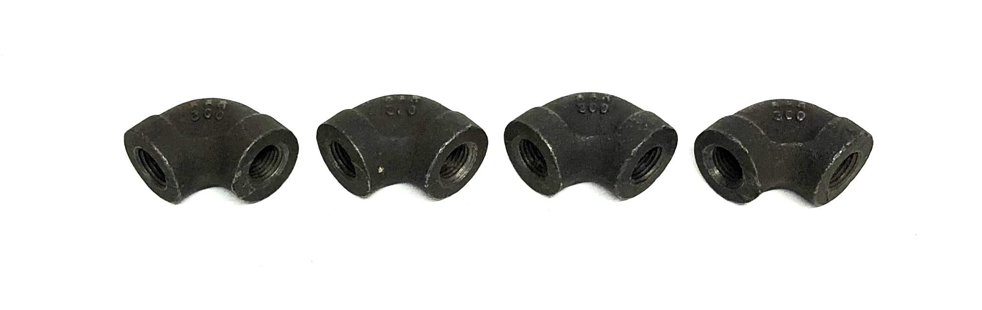 Unbranded 90 Deg AAR 300 Female Threaded Elbow Fitting 1/4 Inch [Lot of 4] NOS