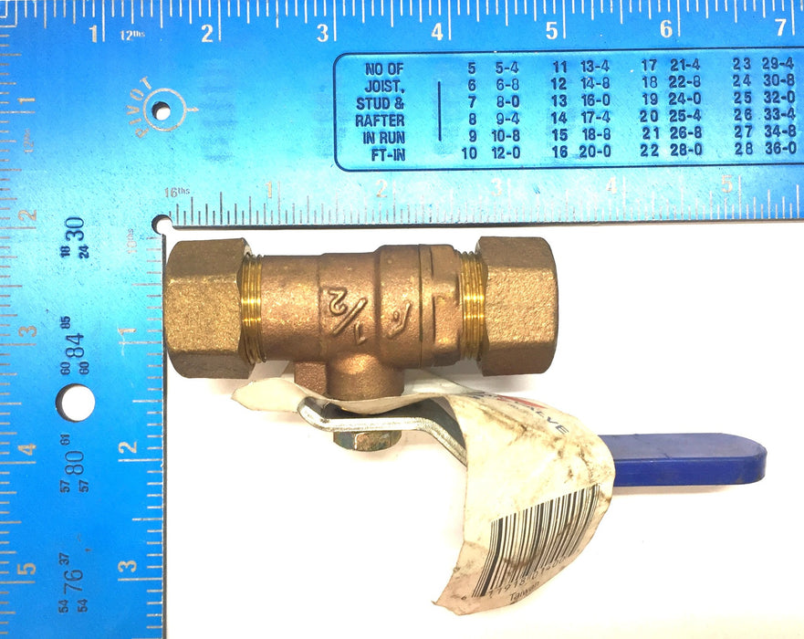 American Valve 1/2” Ball Valve Full Port Compression Ends T200C NOS