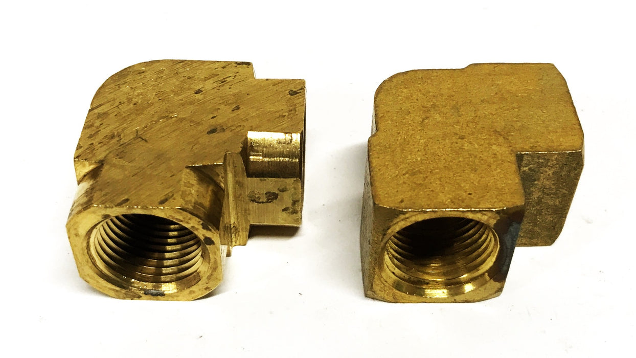 Unbranded 3/8 inch Female Brass Union 90-degree Elbow [Lot of 2] NOS