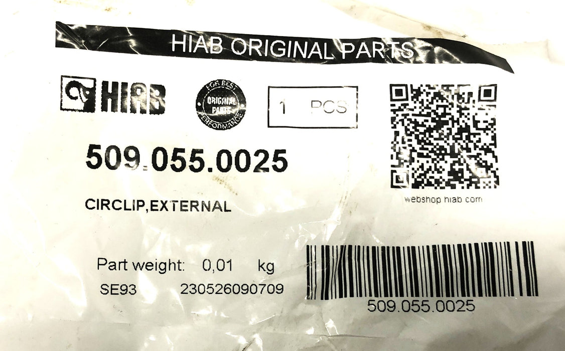 Hiab External Circlip 509.055.0025 [Lot of 2] NOS