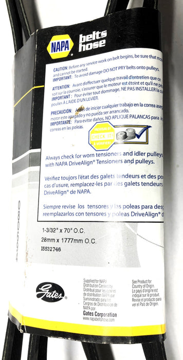 Gates Micro-V AT Serpentine Belt K080694 NOS