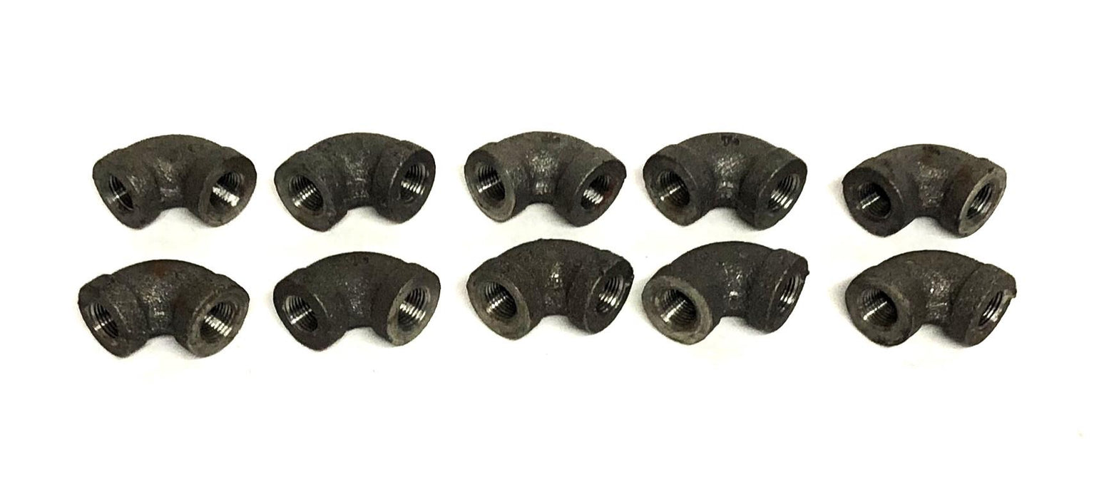 Unbranded 90 Deg Female Threaded Elbow Fitting 1/8 Inch [Lot of 10] NOS
