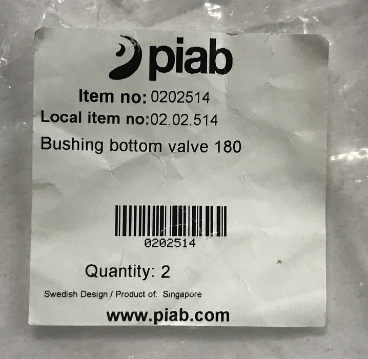 Piab Bottom Valve 180 Bushing 0202514 [Lot of 2] NOS
