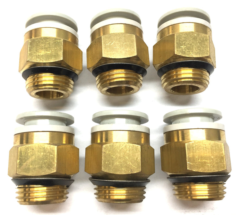 SMC 12mm Push-To-Connect x 5/8" MNPT Straight Spore Fitting [Lot of 6] NOS