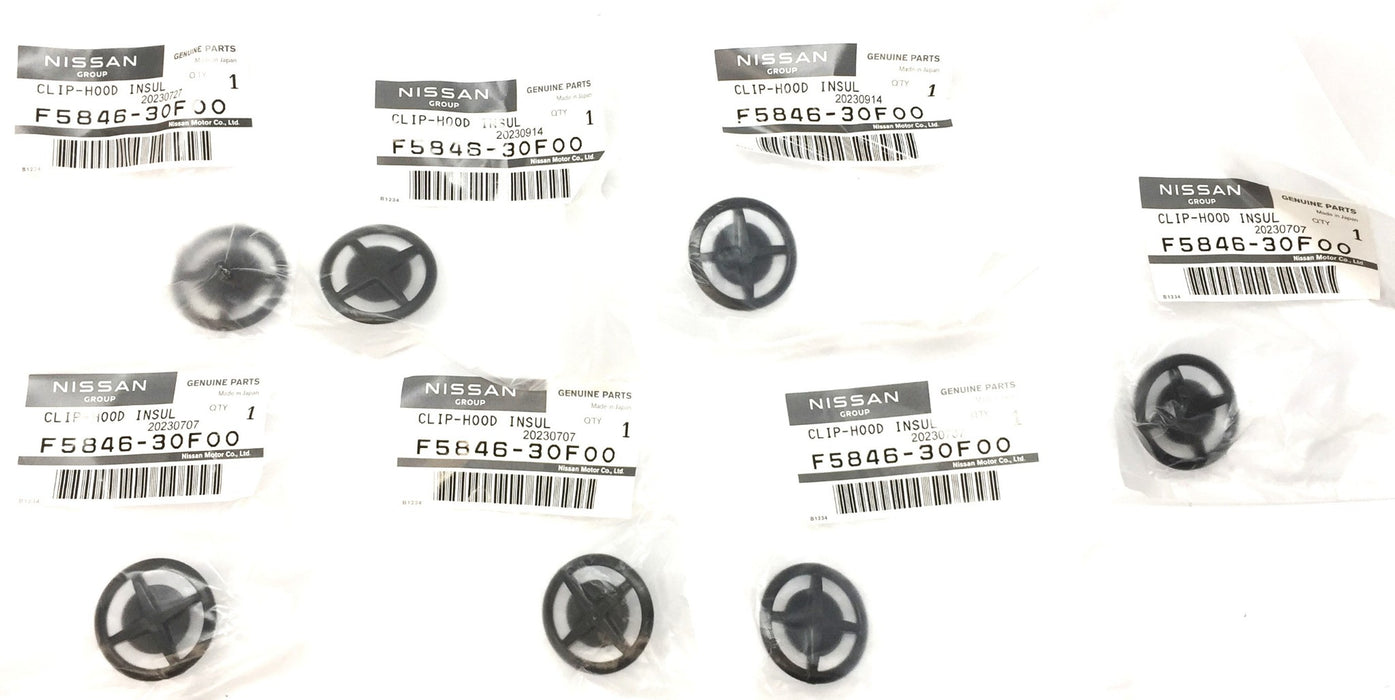 Nissan Group Hood Insulation Pad Clip [Lot of 7] F5846-30F00 NOS