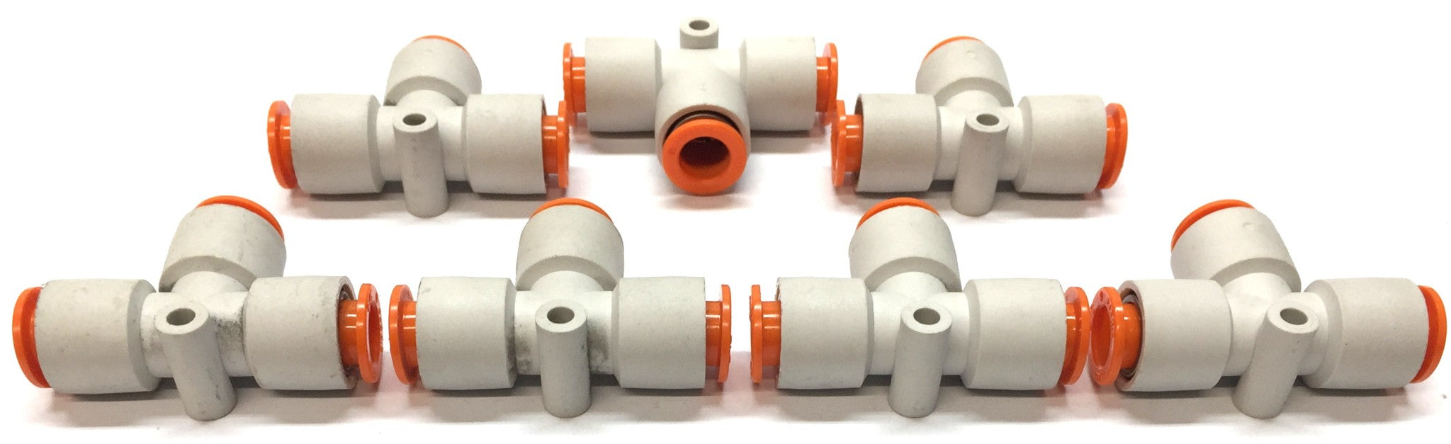 SMC Union Tee One-Touch Fitting 3/8" Push-to-Connect KQ2T11-00A [Lot of 7] NOS
