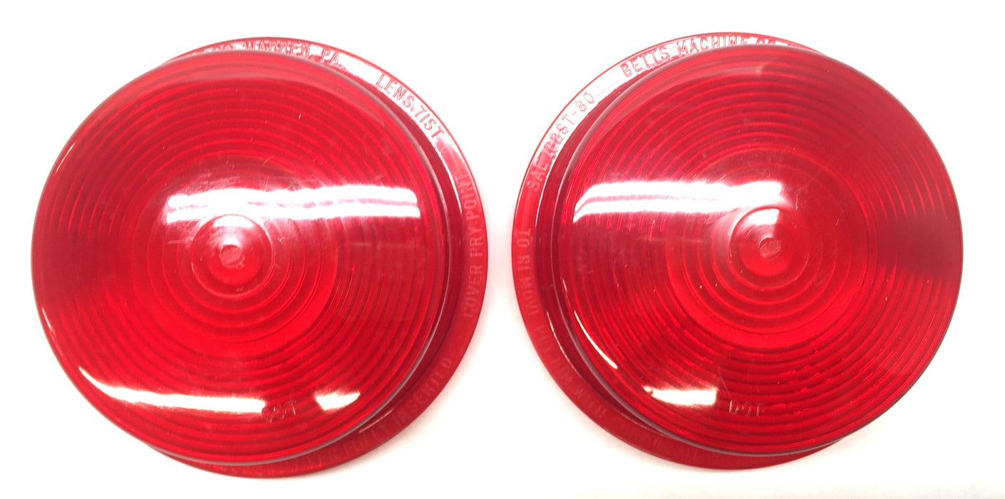 Betts Machine Co. Red Round Snap-In Stop Lens 71ST [Lot of 2] NOS