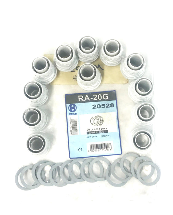 IBOCO Straight Liquid Tight Fitting 3/4" Light Grey RA-20G [Lot of 12] NOS