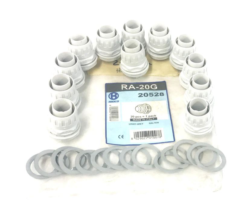 IBOCO Straight Liquid Tight Fitting 3/4" Light Grey RA-20G [Lot of 12] NOS