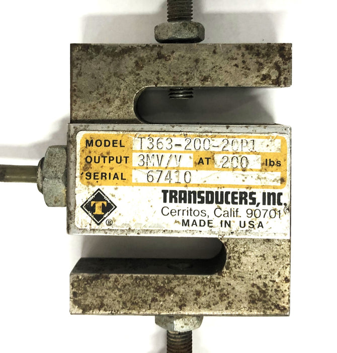 Transducers Inc 3MV/V Output At 200lbs Load Cell T363-200-20P1 USED