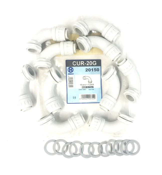 IBOCO 90 Degree Liquid Tight Fitting 3/4" Light Grey CUR-20G [Lot of 10] NOS