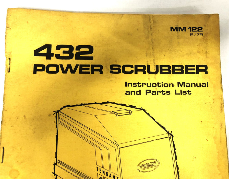 Tennant 432 Power Scrubber Instruction Manual And Parts List MM-122 USED