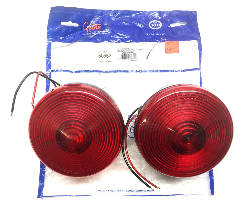 Grote Red Round Stop/Turn/Tail Lamp 50852 [Lot of 2] NOS