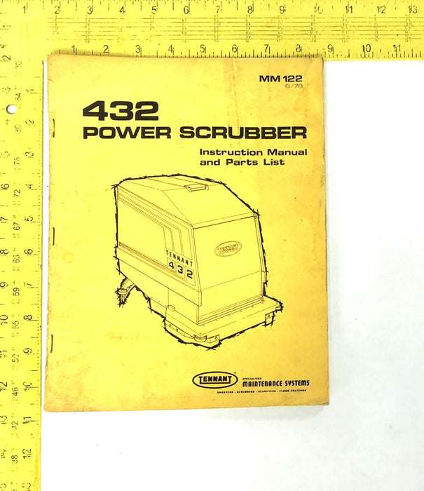 Tennant 432 Power Scrubber Instruction Manual And Parts List MM-122 USED