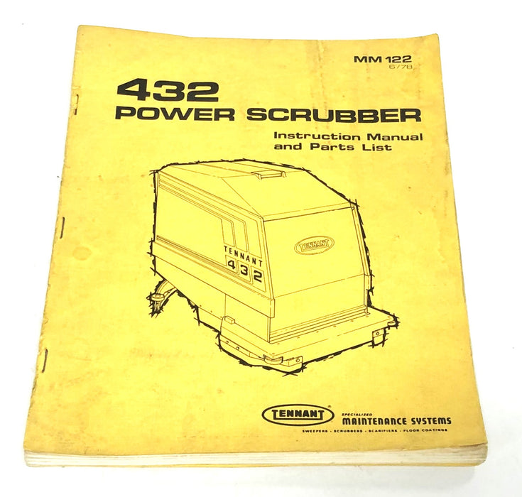 Tennant 432 Power Scrubber Instruction Manual And Parts List MM-122 USED