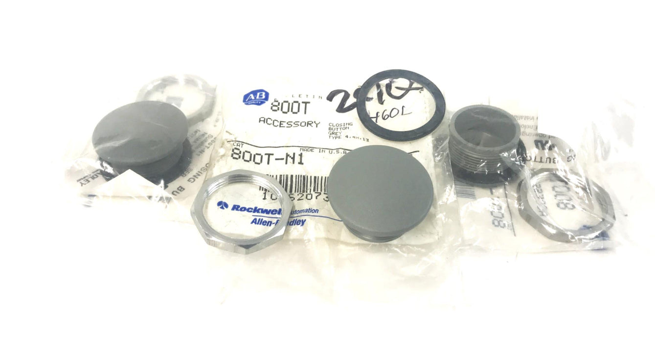 Allen-Bradley Closing Button Series T Grey Type 4, 4X, 13 800T-N1 [Lot of 3] NOS