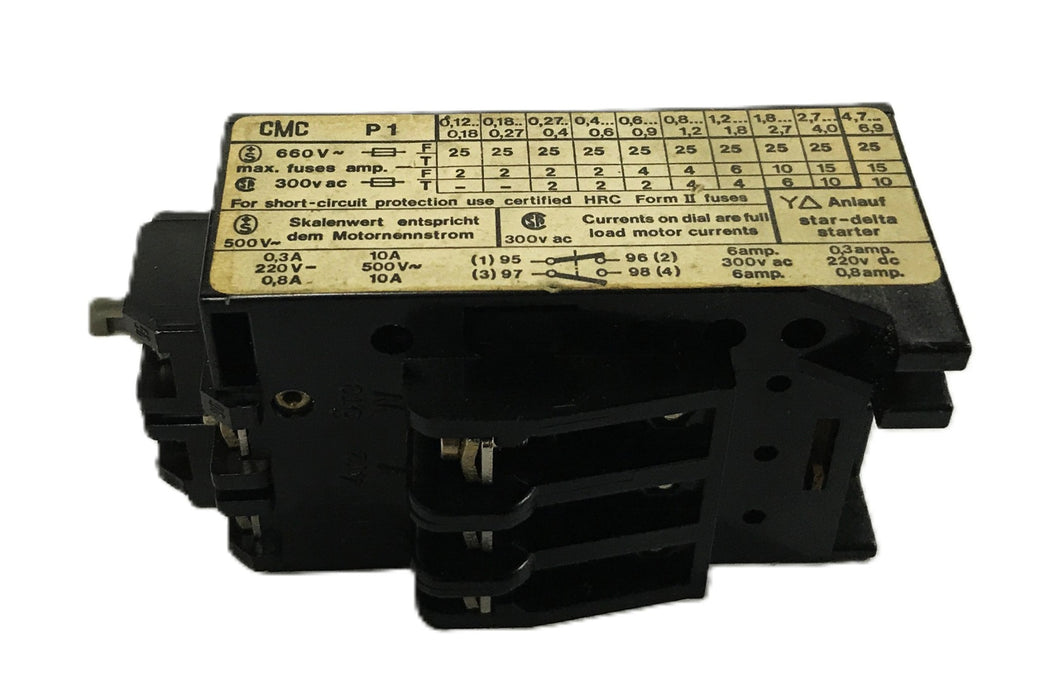 Cleveland Motion Control Thermal Overload Relay P1-18-27A NOS