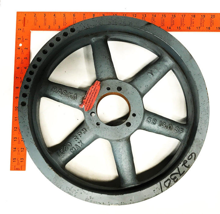 Maska 5-Groove 16-1/2 inch Cast Iron Sheeve Pulley 5B160 NOS