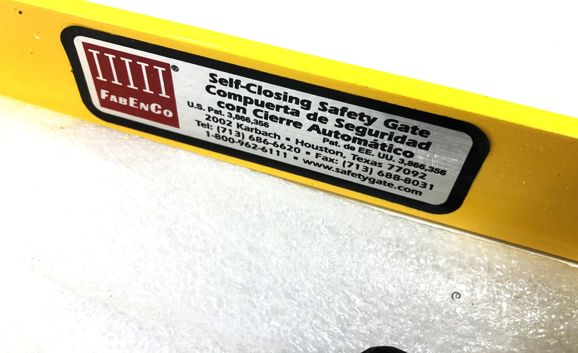 Fabenco 30 Inch Yellow Galvanized Steel Self Closing Safety Gate A71-30PC NOS