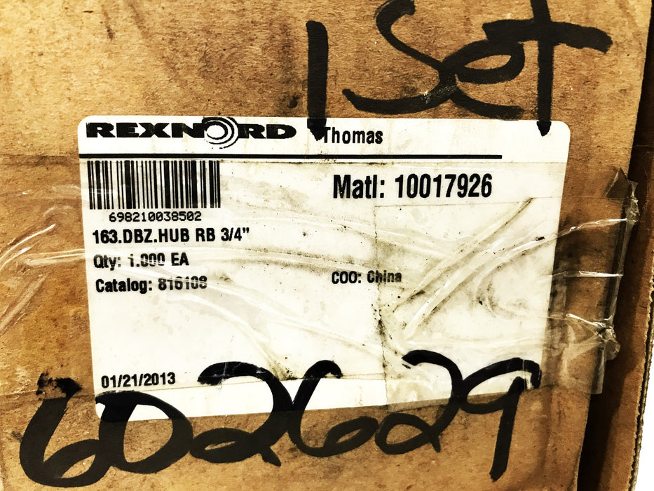 Rexnord 163.DBZ.HUB-RB-3/4 Hub 10017926 (816108) NOS