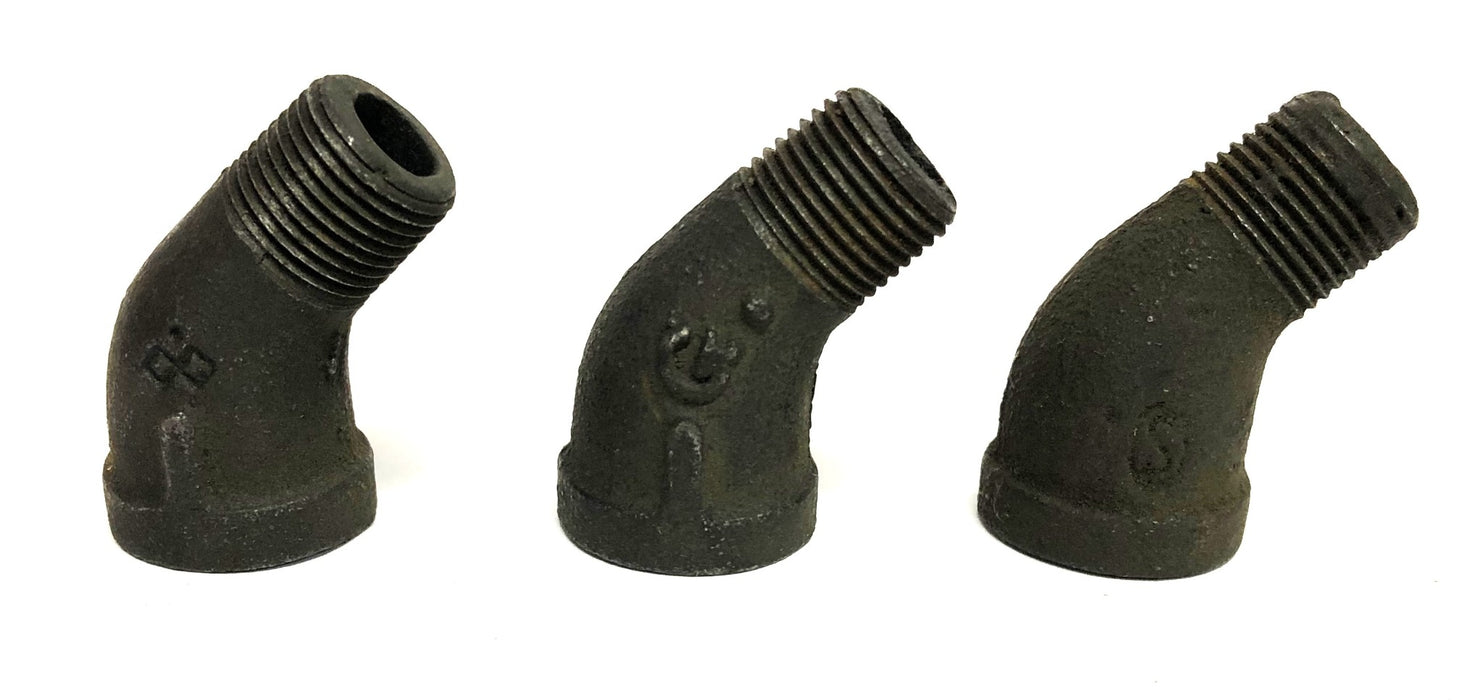 Unbranded 45 Degree Elbow Fitting 3/8 Inch [Lot of 9] NOS
