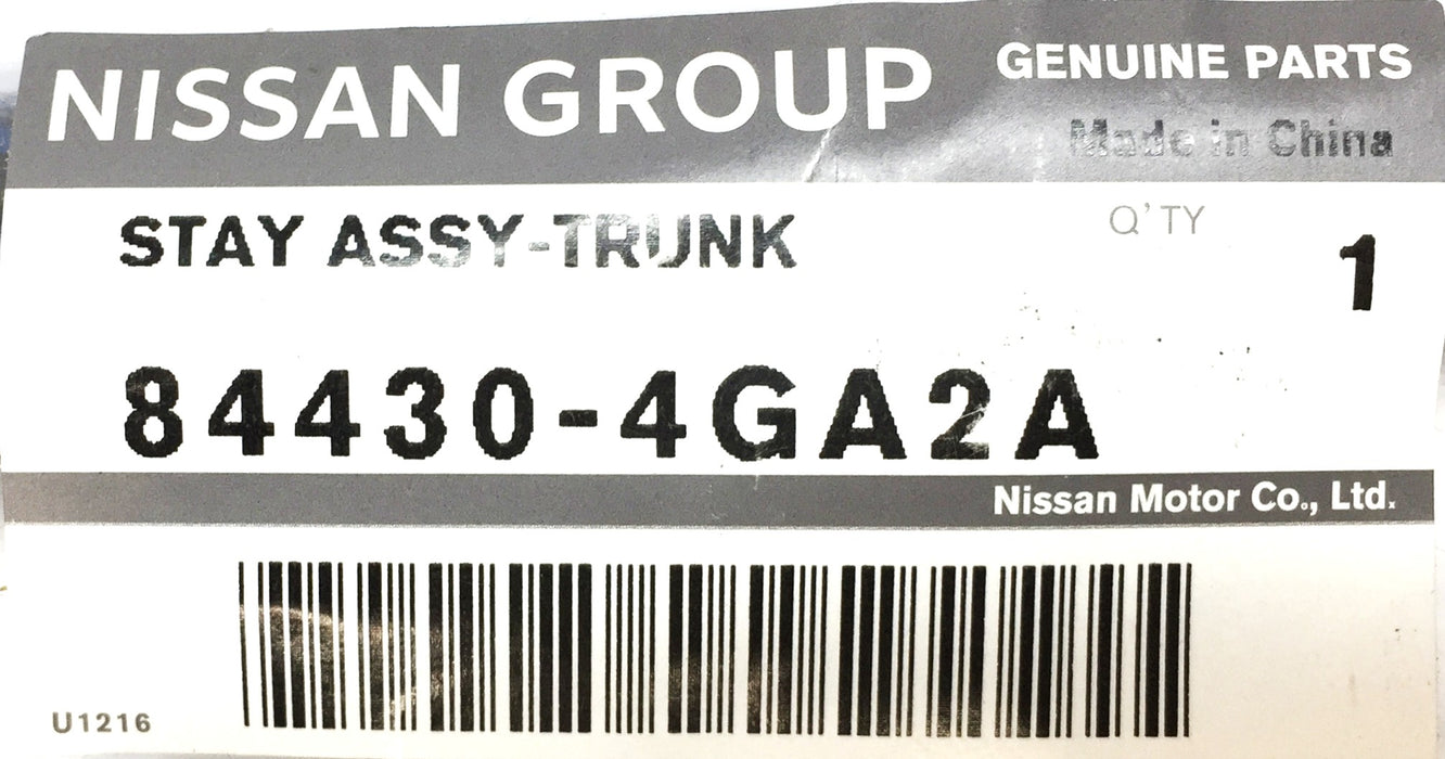Nissan Group Trunk Lid Stay Assembly 84430-4GA2A NOS