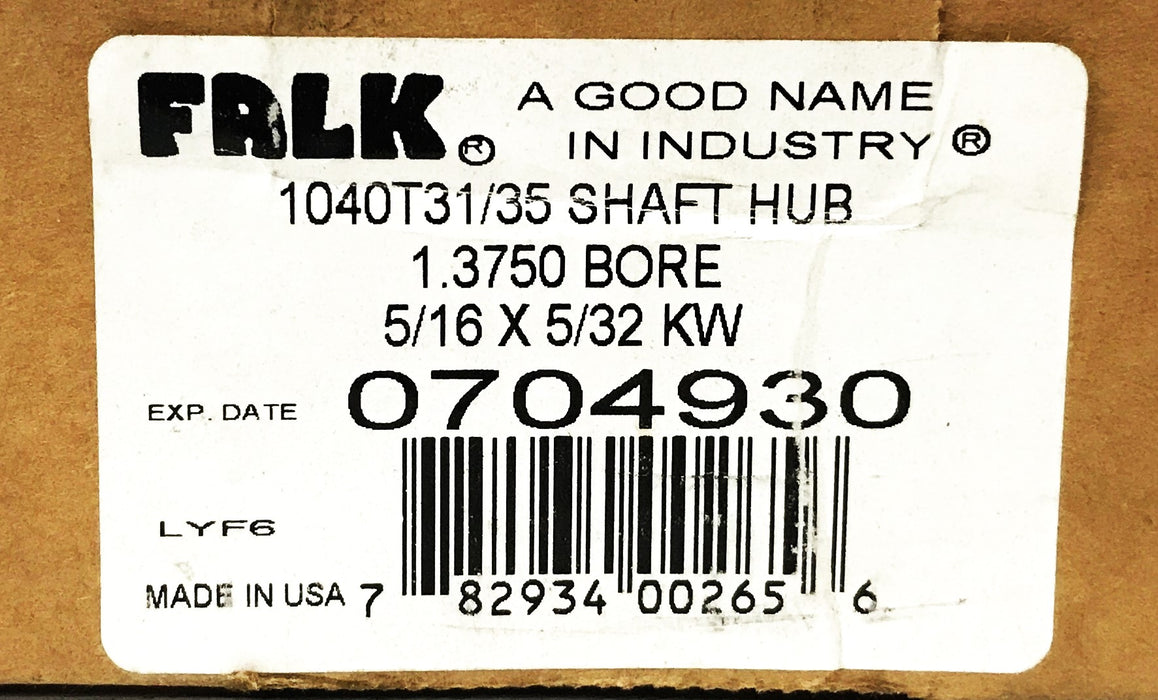 Falk 1-3/8 Bore Spacer Hub 1040T31/35 NOS