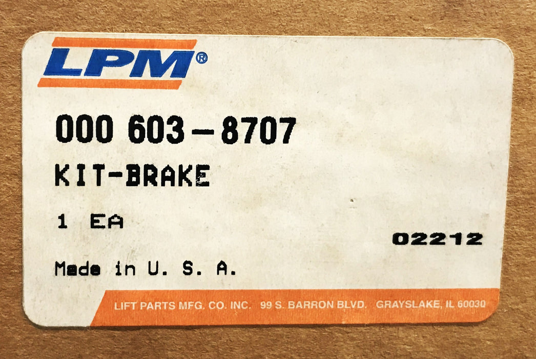 LPM Forklift Brake Kit 000-603-8707 NOS