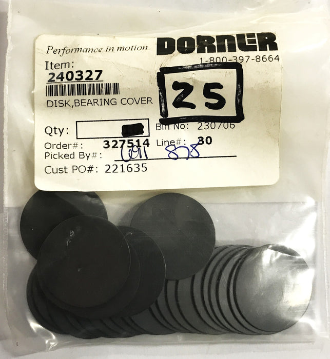 Dorner Bearing Cover Disk 240327 [Lot of 25] NOS