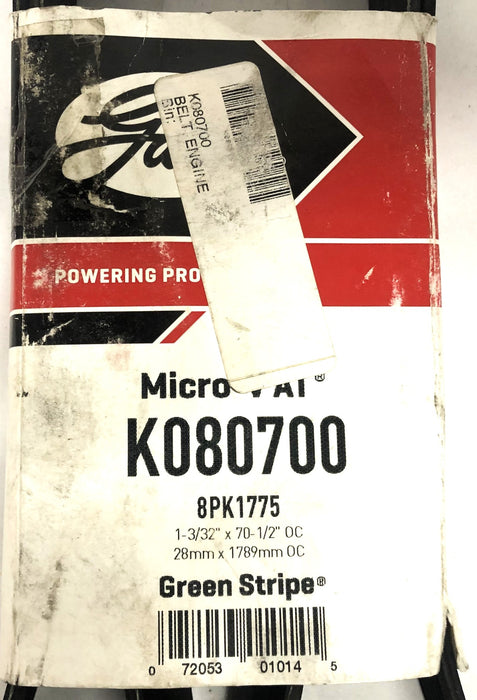 Gates 1-3/32x70-1/2IN Green Stripe Micro-V Serpentine Belt K080700 (8PK1775) NOS
