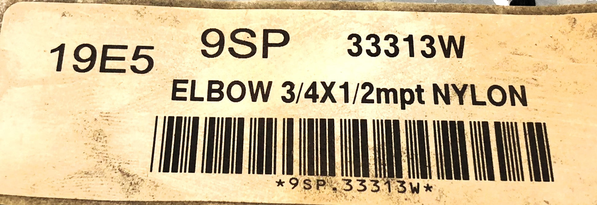 Unbranded 3/4 x 1/2 MPT Nylon Elbow 33313W [Lot of 8] NOS