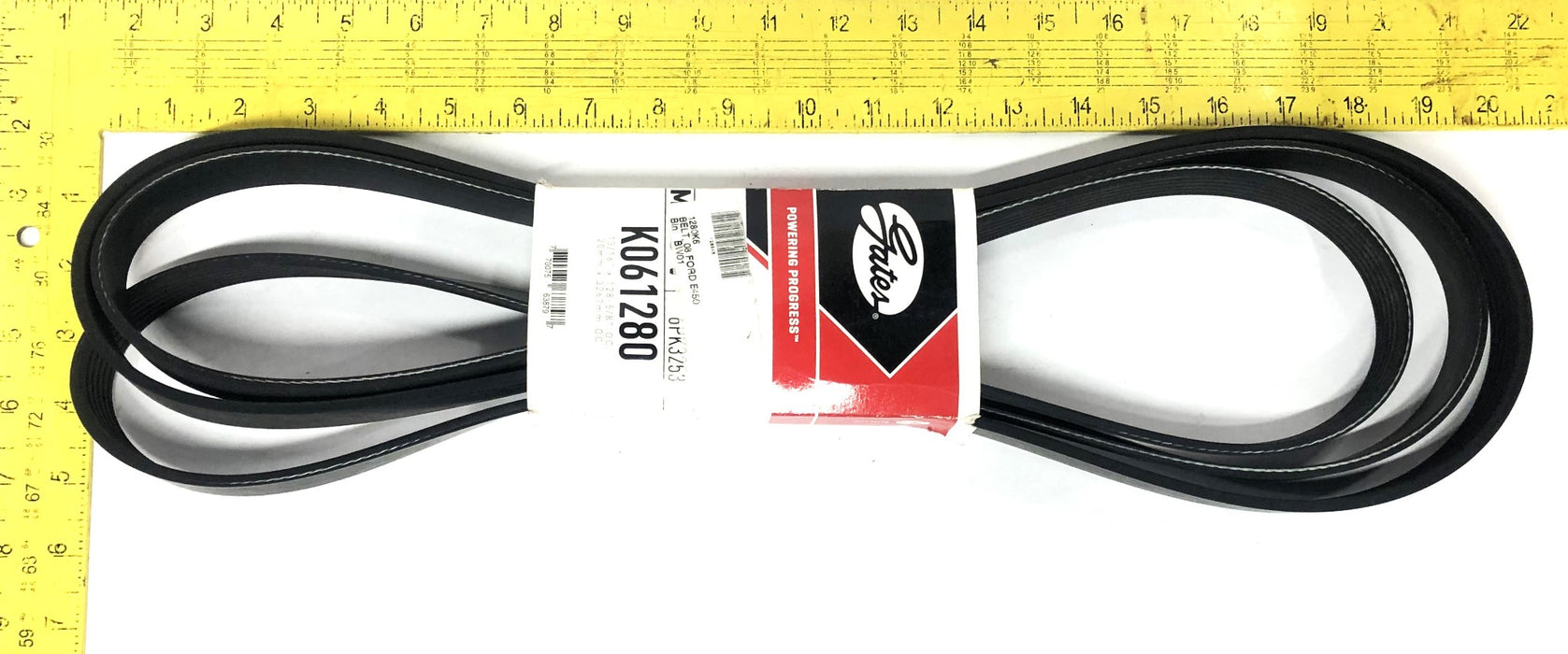 Gates 13/16x128-5/8 Inch OC Micro-V Serpentine Belt K061280 (6PK3253) NOS