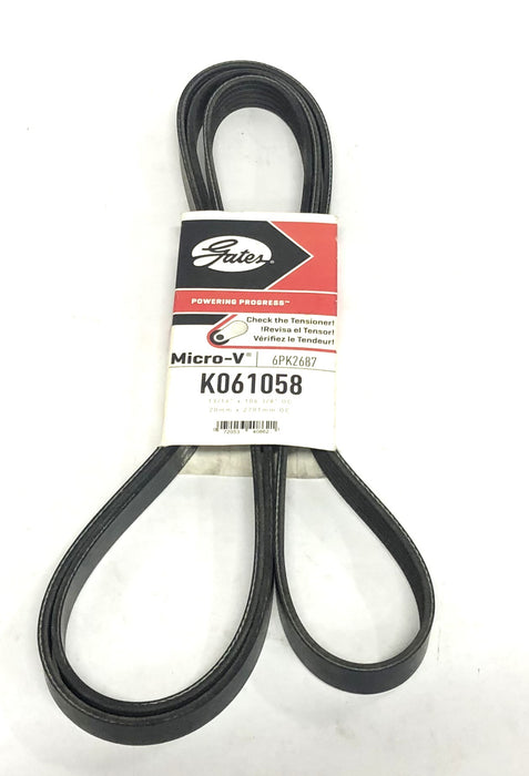 Gates 13/16x106-3/8 Inch OC Micro-V Serpentine Belt K061058 (6PK2687) NOS