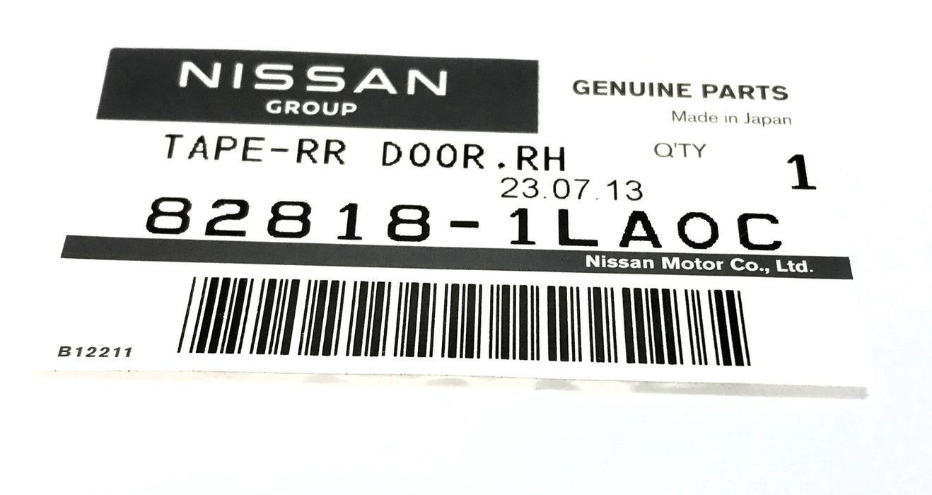 Nissan Rear Door Sash Tape 82818-1LA0C NOS