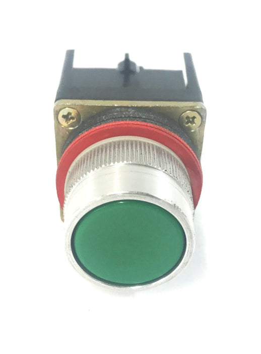 Allen-Bradley Pushbutton Unit Round Flush Head Green Button 800MR-A1AS NOS