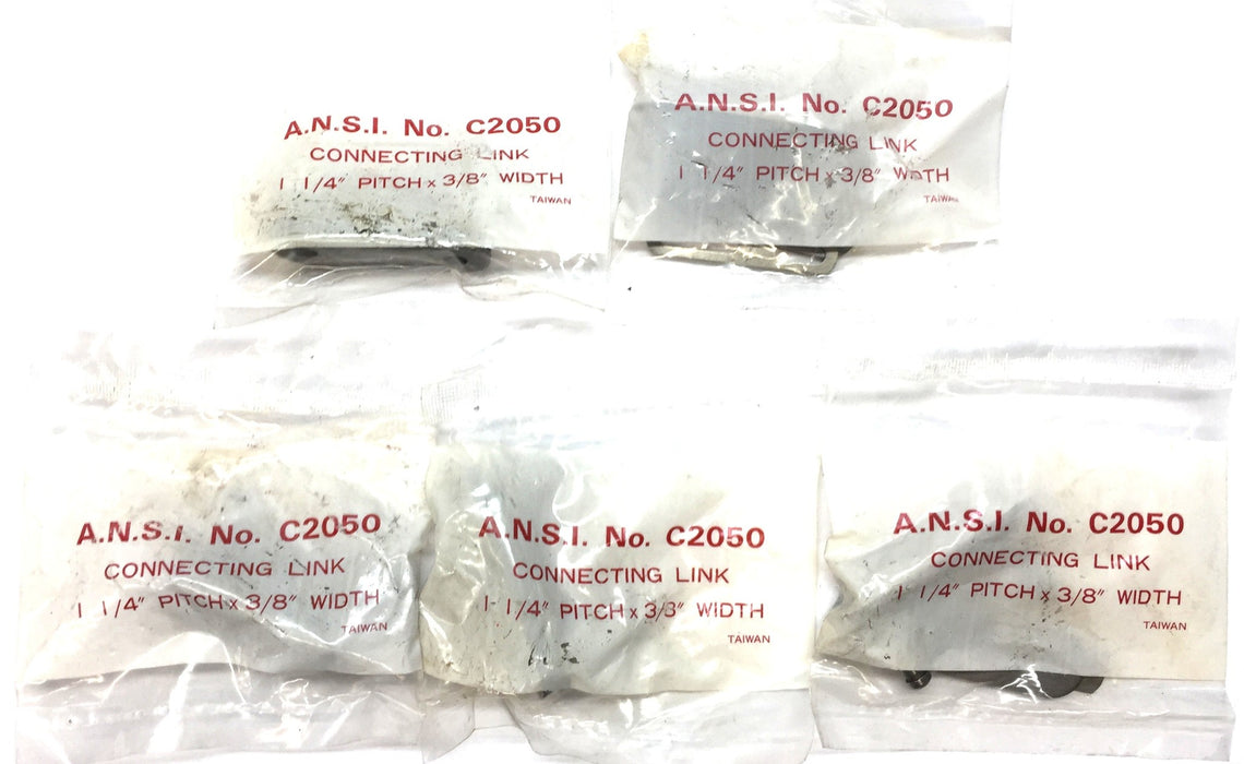 ANSI 1-1/4" Pitch x 3/8" Width Roller Chain Connecting Link C2050 [Lot of 5] NOS