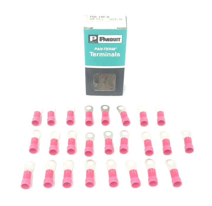 Panduit Pan-Term Terminals 1/4 Stud Wire Size 8 (Pack of 25) PV8-14R-Q NOS