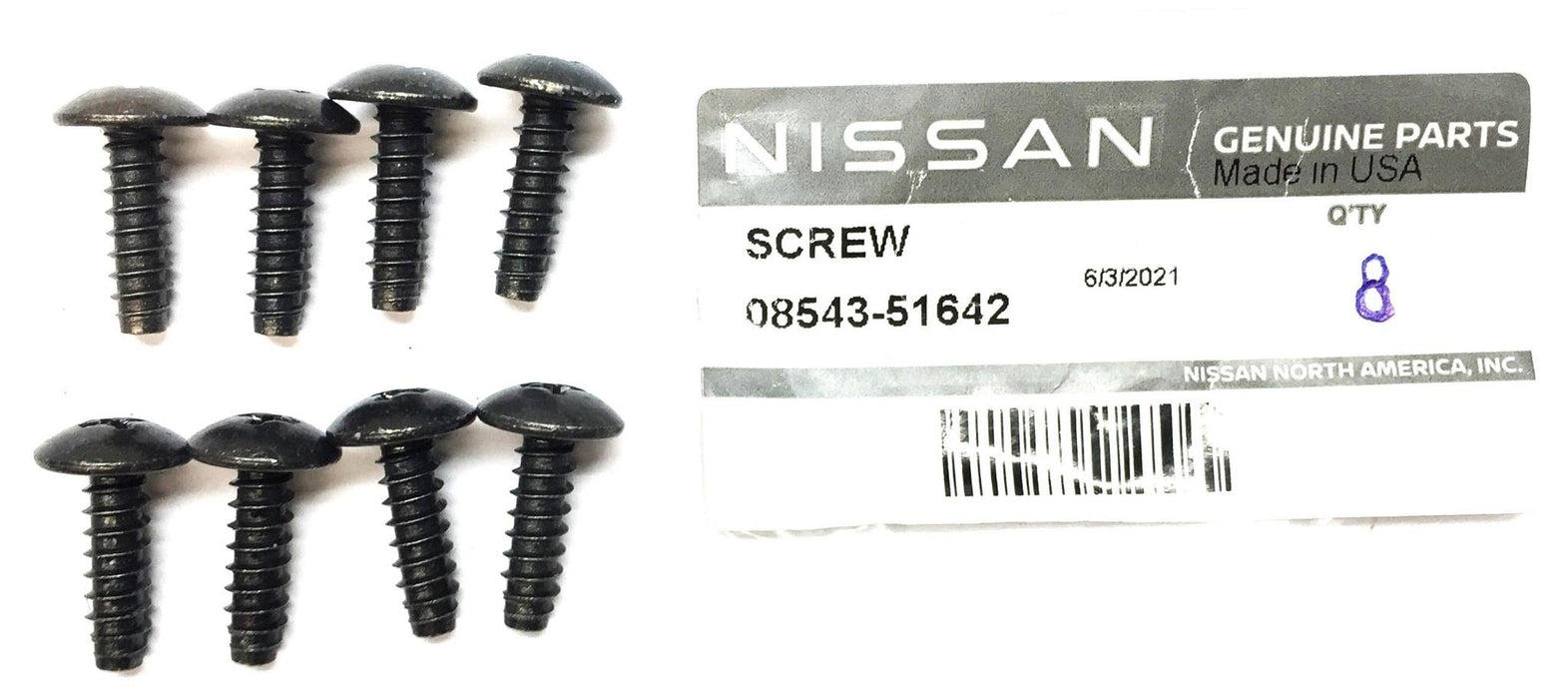 Nissan Group Screw 08543-51642 [Lot of 8] NOS