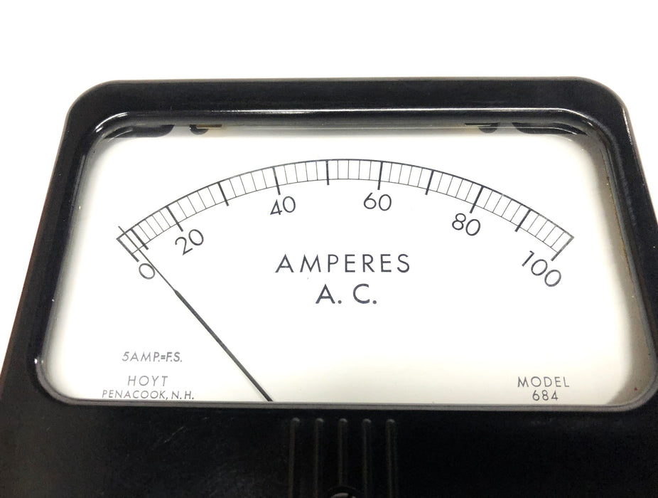 Hoyt 5AMP.=FS Amperes AC Gauge Model No 684 NOS