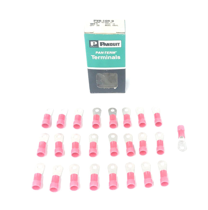 Panduit Pan-Term Terminals Stud 10 Wire 8 (Pack of 25) PV8-10R-Q NOS