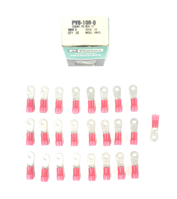 Panduit Pan-Term Terminals Stud 10 Wire 8 (Pack of 25) PV8-10R-Q NOS