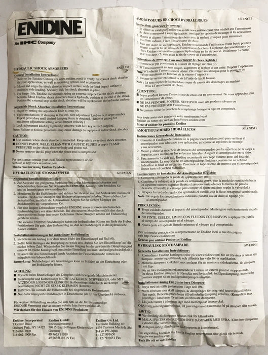 Enidine 1 inch Adjustable Shock Absorber MF21542 NOS