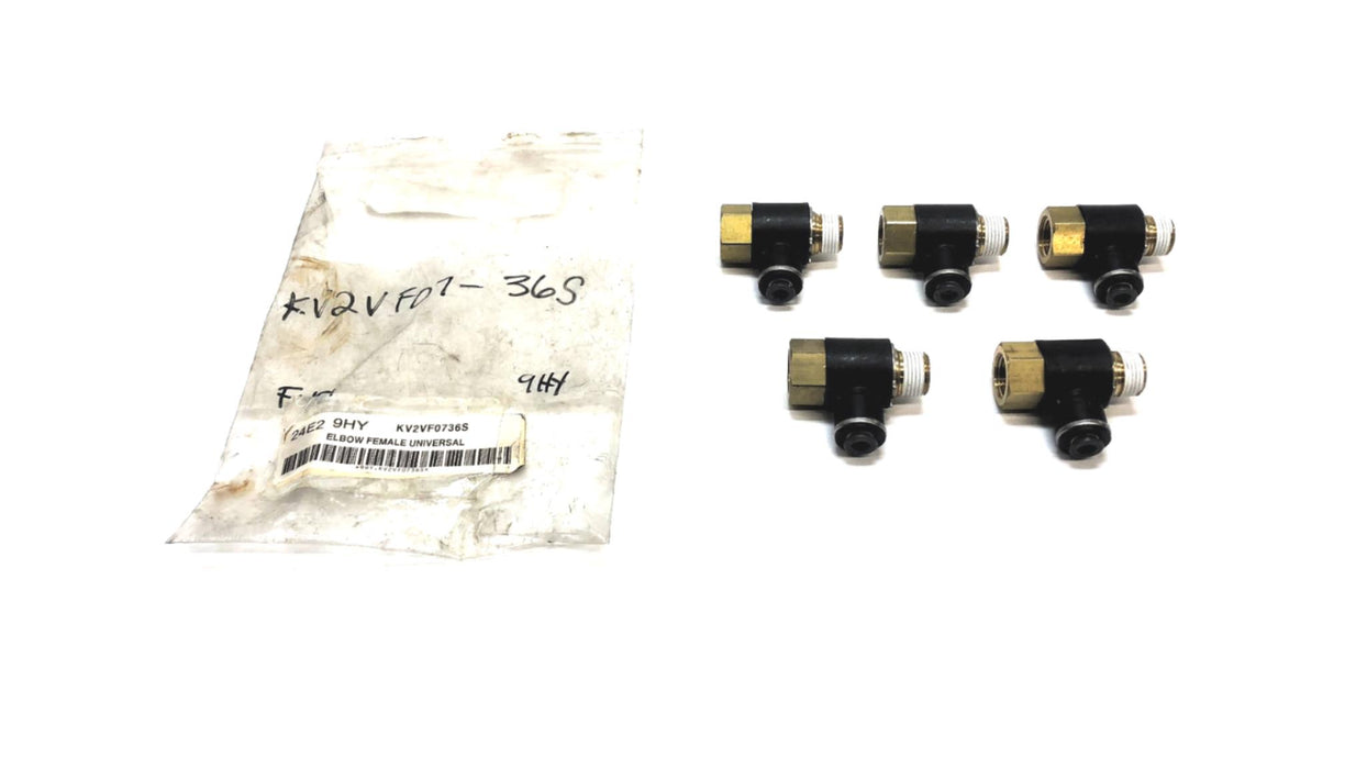SMC Universal Female Elbow KV2VF0736S [Lot of 5] NOS